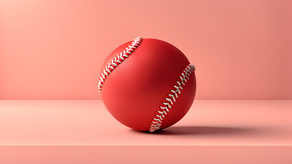 Eye catching 3D Red Baseball Ball Illustration for Cup Event Flyers