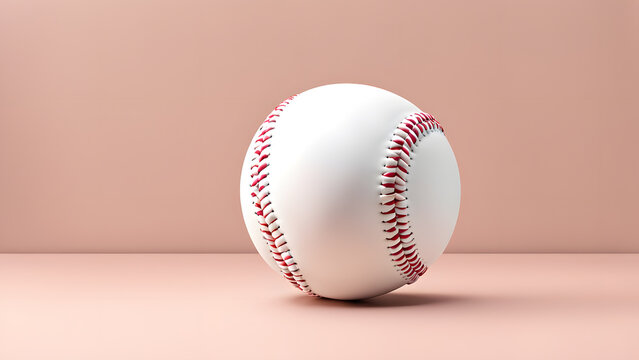 3D Rendering Baseball Ball Clean Background Mockup Ideal for Sport Projects