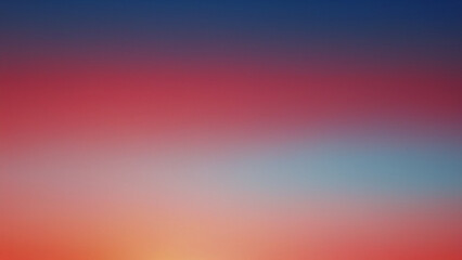 Fototapeta premium Colorful red and blue sunrise gradient noisy grain background texture