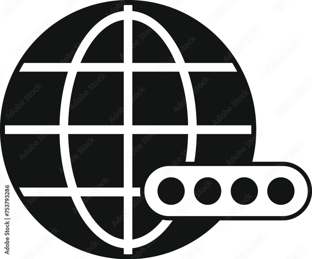 Poster global online registration icon simple vector. sign login user. new form guide