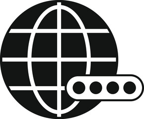 Global online registration icon simple vector. Sign login user. New form guide