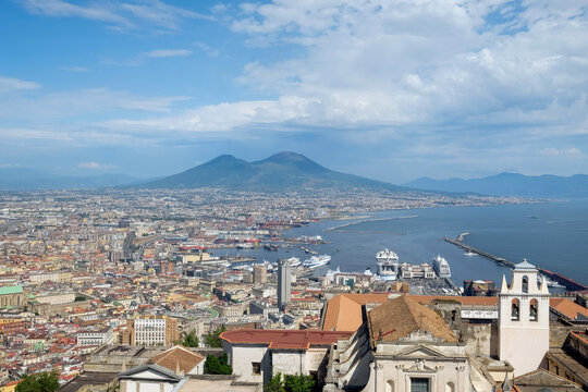 Landmark Of The City Of Naples, Italy from Castel Saint Elmo