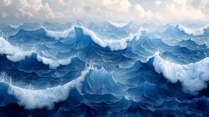 Deurstickers A pattern inspired by the ocean waves © Mudassir