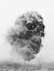A skull in the fog. Foggy skull