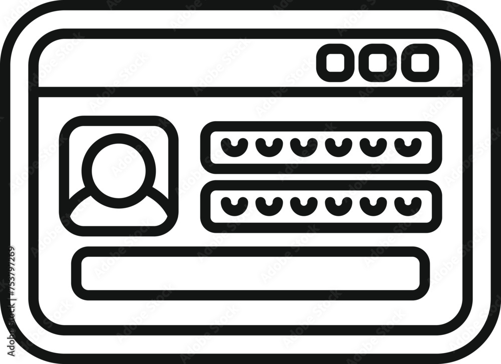 Poster new login device icon outline vector. form register sign. digital step data code
