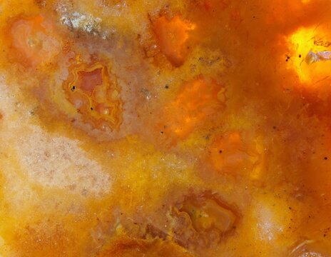 Colored agate and crystal symbiosis texture