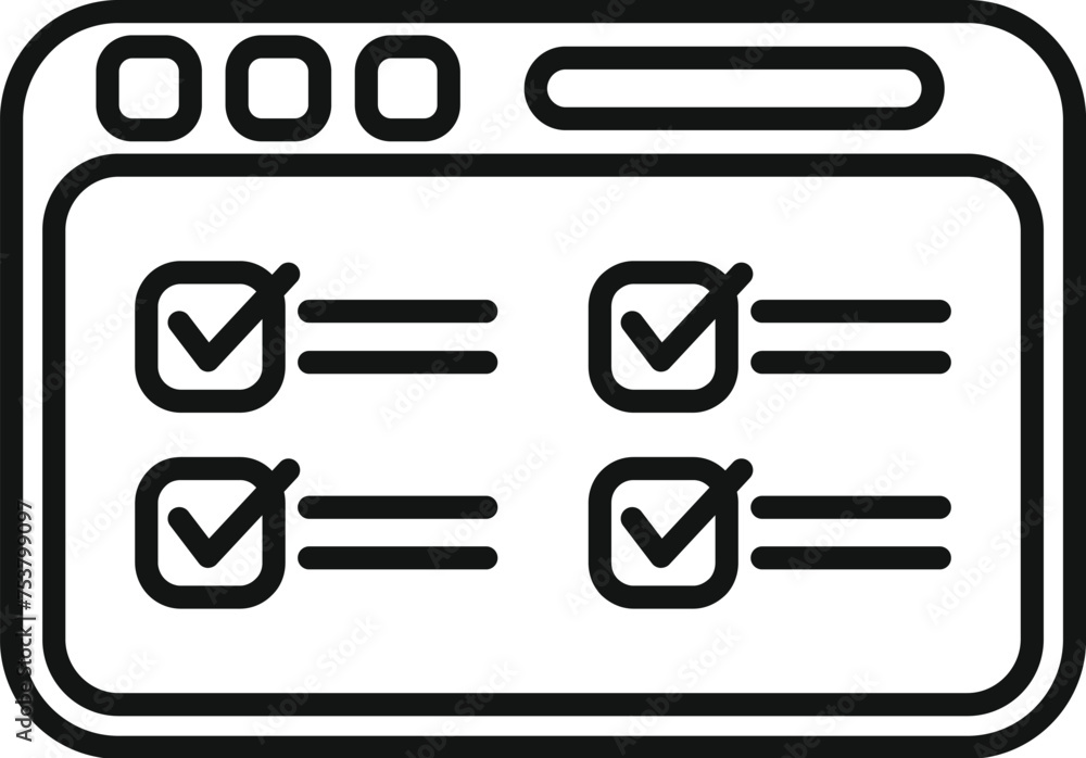 Poster online web registration icon outline vector. form number device. digital step data