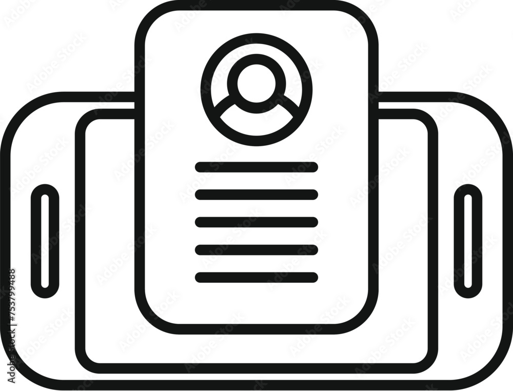 Poster new phone login data icon outline vector. profile code device. register login