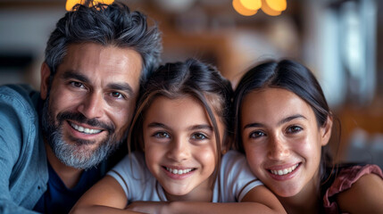 Fototapeta premium Joyful family gathering around the dinner table