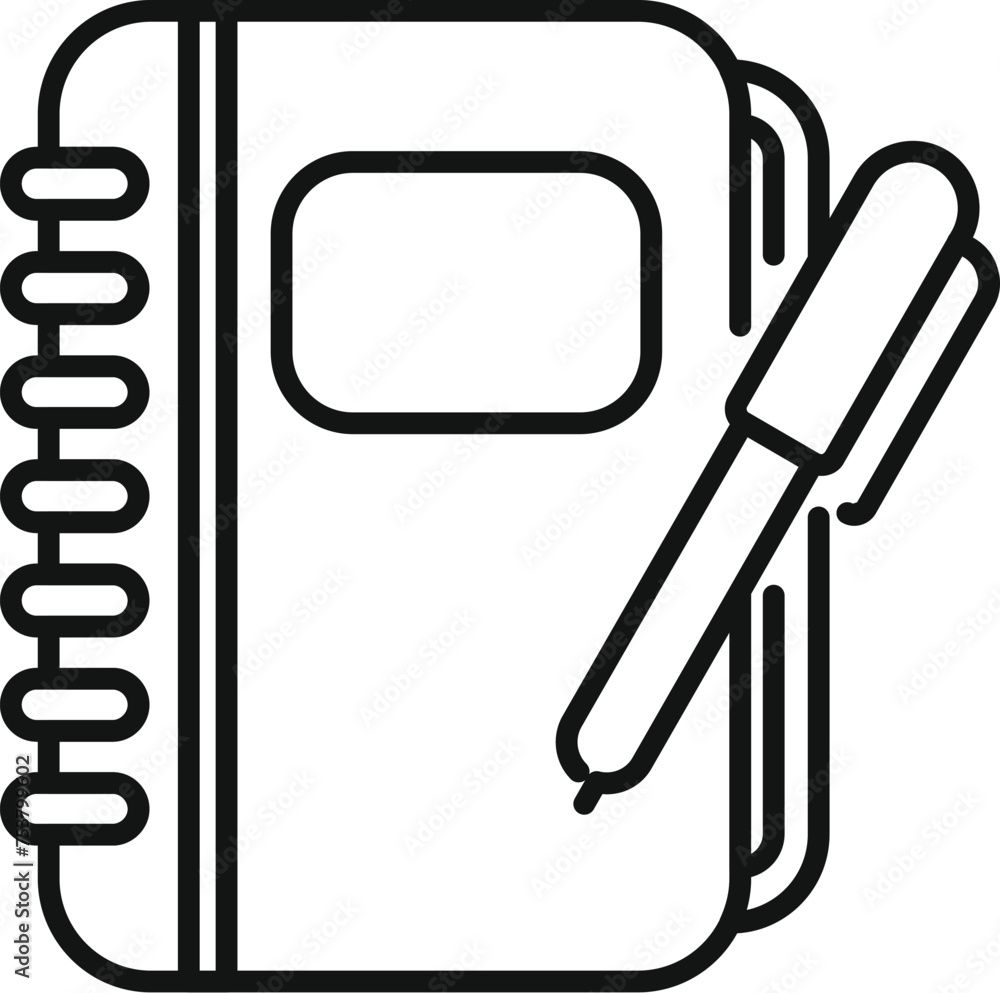 Poster notebook registration account icon outline vector. factor id user. digital data step