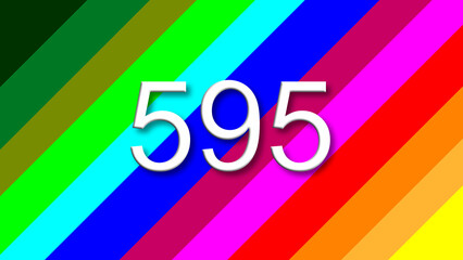 595 colorful rainbow background year number