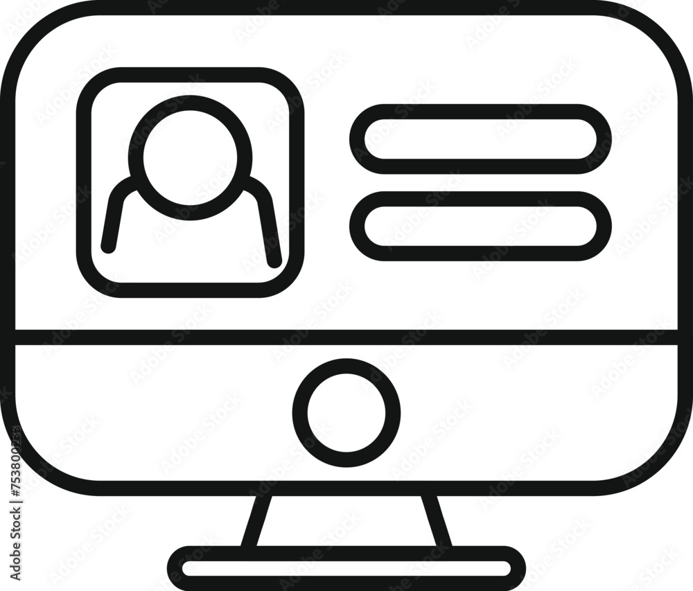 Poster new device login icon outline vector. data number form. computer factor vote