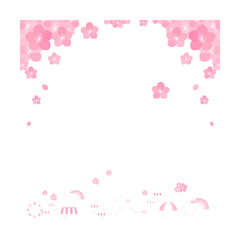 Fototapeta na wymiar Vector frame of cherry blossoms. 