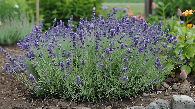 A patch of lavender growing in a garden