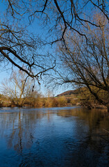 Die Fränkische Saale bei Euerdorf, Landkreis Bad Kissingen, Unterfranken, Bayern, Franken, Deutschland