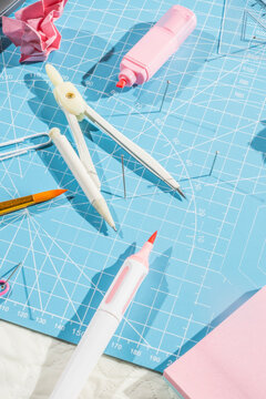 Geometry school desk detail