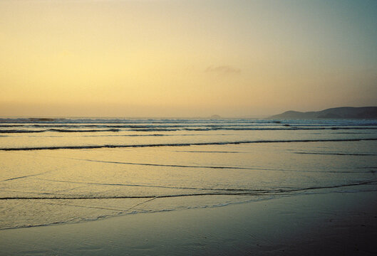 Beautiful beach golden hour