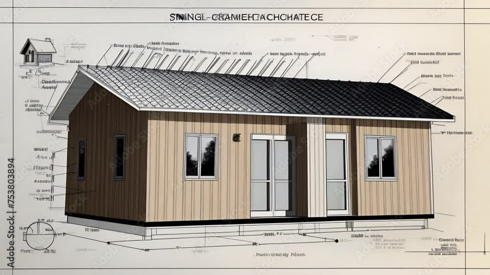 Poster architect designing new house animation generative ai