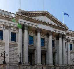 Obraz premium Dublin City Hall, Georgian-style town hall with a rotunda, multimedia exhibitions, tours and lectures. Ireland.