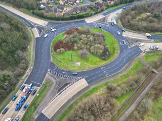 High Angle View of Corby City of England During Cloudy Day