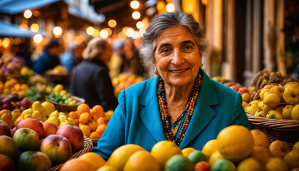 Fototapeta premium photo of senior seller in Antique market at Europe, generative AI