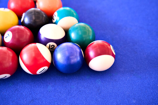 Balls ready for play in game of pool