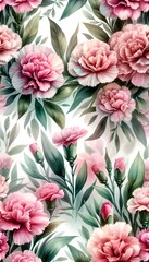 Pink roses seamless pattern background texture.