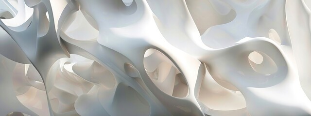 Sculptural abstract forms mimicking membranes with a focus on shadows and light for dynamic backgrounds