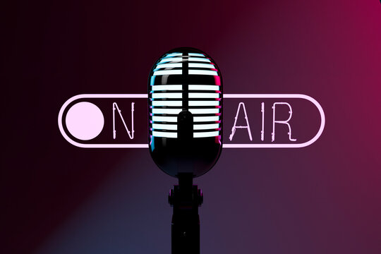 on air text and microphone