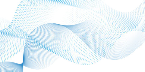 Abstract blue blend digital wave lines and technology background. Minimal carve wavy white and blue flowing wave lines and glowing moving lines. Futuristic technology and sound wave lines background.