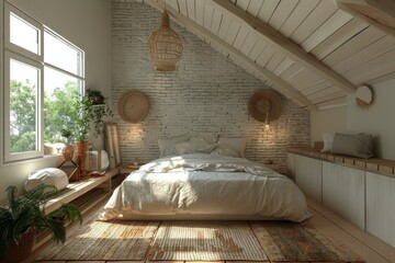 Bedroom With Bed and Window