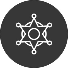 Sheriff Badge Line Inverted