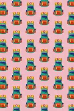 Back to school backpack pattern. concept illustration
