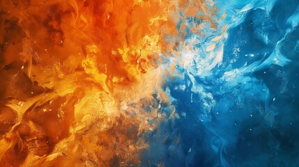 An invigorating orange and blue textured background, representing the dynamic between fire and ice.