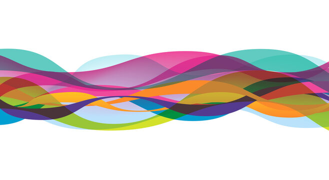 Abstract Colorful Wave Design, Wide Format Banner,
