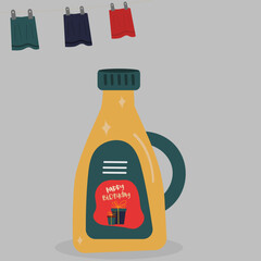 Flat Design Illustration with Liquid Fabric Softener at Happy Birthday Taste