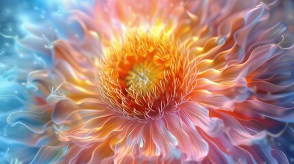 Obraz premium Ferrofluid Dandelion Delight: Mesmerizing blend of science and nature in a wavy dance.