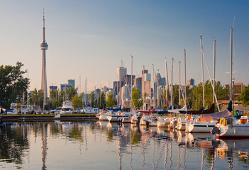 Kanada, Ontario, Toronto, Skyline, CN Tower, Jachthafen, Boote