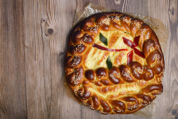 Fair bread. Typical Mexican food. Bread on table with copy space.