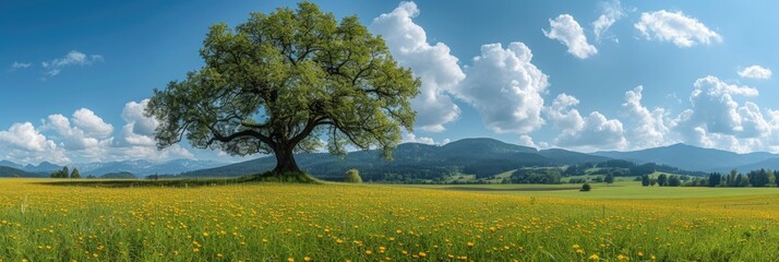 Serene Meadow with Solitary Tree