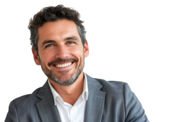 Smiling CEO Portrait - Handsome Male Professional with Transparent Background
