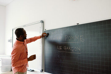 Foreign language teacher glossary chalkboard example humanities record