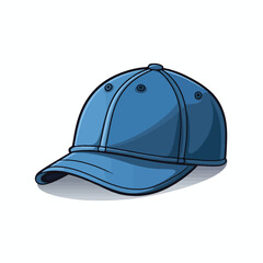 Cartoon blue cap. Hat with visor for sport baseball