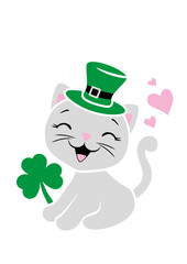 Festive design with cute kitten to the St. Patrick's day