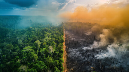 Natural forest fire - environmental problems