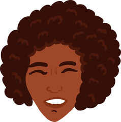 Character smiling woman. Afro American,young and aged. Vector flat illustration 
