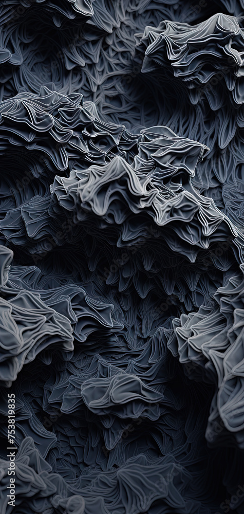 Poster scientific abstraction with futuristic textured tissue waves. tech background with close-up wave bio