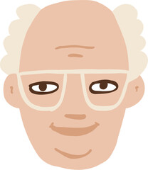 Character smiling man different age and ethnicity. Young and aged, diverse. Vector flat illustration 