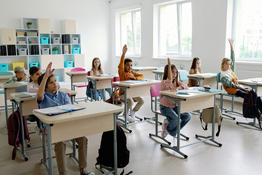 Pupil classroom learning session schoolmates thirst for knowledge 