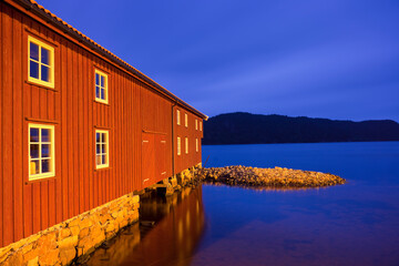 Norwegen, Vest Adger, Fischerhütten